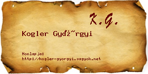 Kogler Györgyi névjegykártya